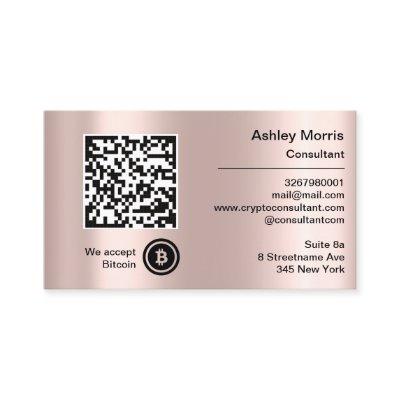 Bit Me QR Code We Accept Bitcoins Logo Rose
