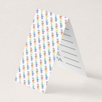Bitcoin #BTC Rainbow Design Seed Card Mnemonic