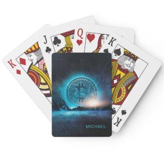 Bitcoin Landing Crypto BTC Personalized Name  Poker Cards