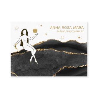*~* Black Agate - Goddess Celestial Gold Glitter