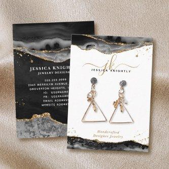 Black Agate Gold Glitter Jewelry Display
