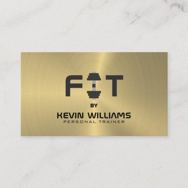 Black and faux gold background fitness trainer