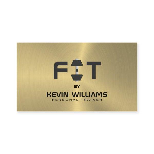 Black and faux gold background fitness trainer