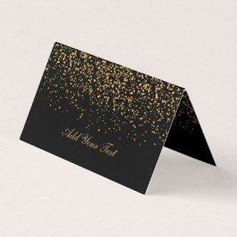 Black and Gold Confetti | Place Cards