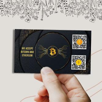 black and gold elegant we accept bitcoin and eth