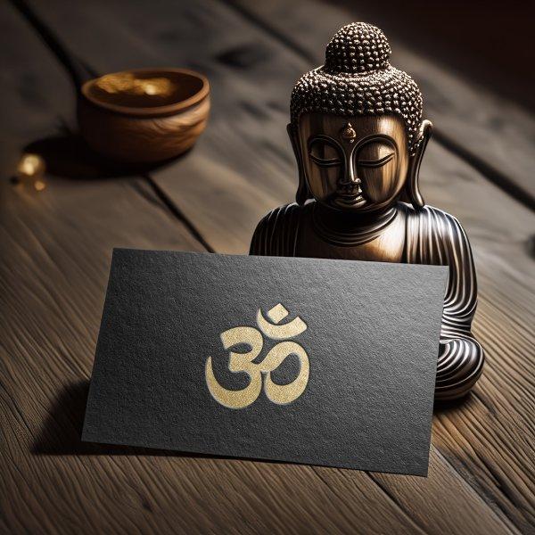 Black and Gold Embossed OM Symbol Yoga Instructor