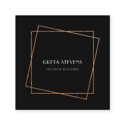 Black and gold frame art deco square
