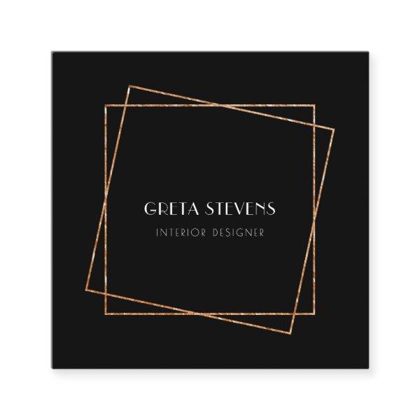 Black and gold frame art deco square