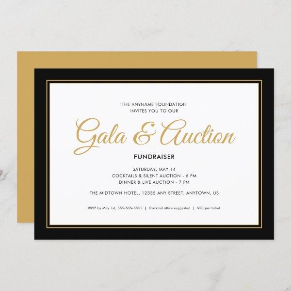 Black and Gold Gala Auction and Fundraiser Invitation