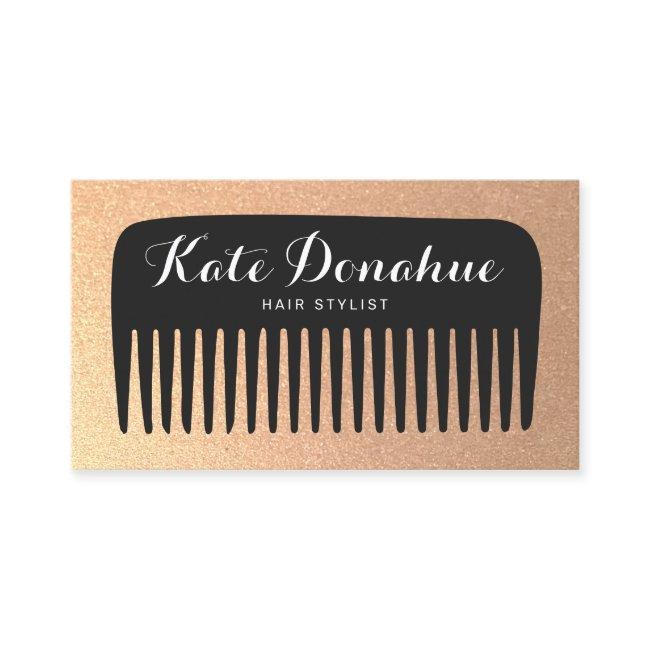 Black and Gold Glitter Hair Stylist Comb