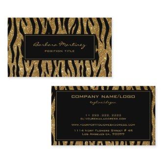 Black And Gold Glittery Animal Print