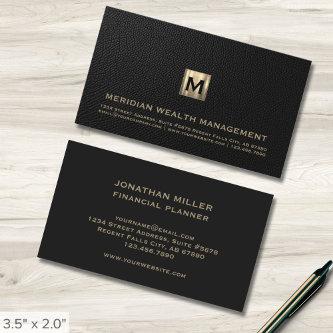 Black and Gold Monogram Initial Logo Emblem