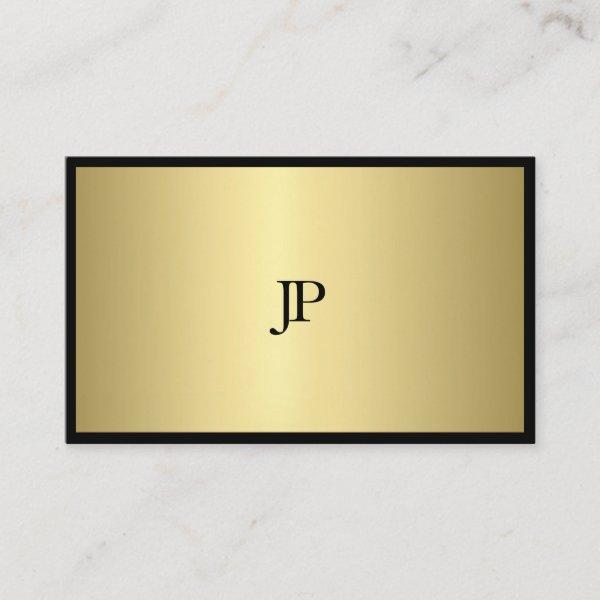 Black And Gold Monogram Plain Modern Professional