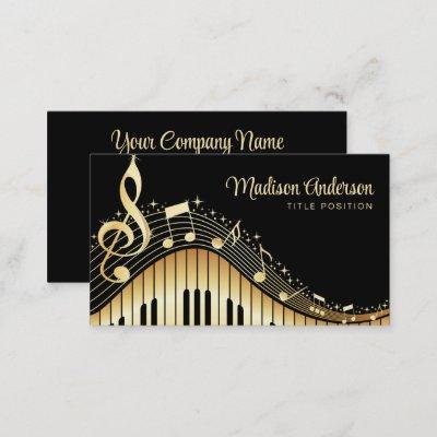 Black And Gold Music Notes Design Business