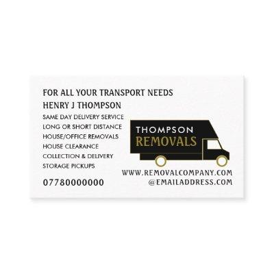 Black and Gold Removal Van, Removal Company