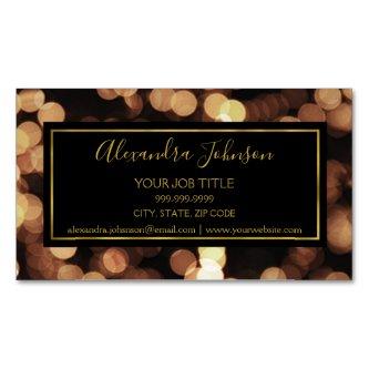 Black and Gold with Bokeh Lights Modern  Magnet