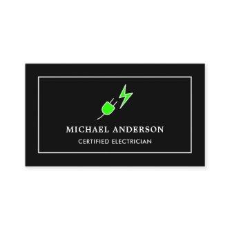 Black and Green Power Plug Certified Electrician