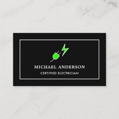 Black and Green Power Plug Certified Electrician