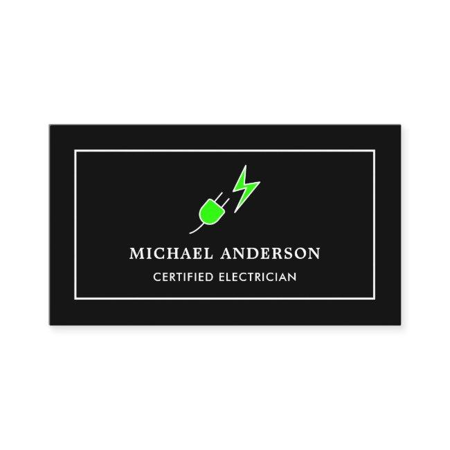 Black and Green Power Plug Certified Electrician