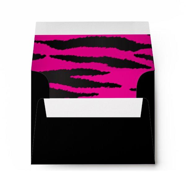 Black and Hot Pink Zebra Stripes Envelope