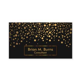 Black and Metallic Gold Confetti Design