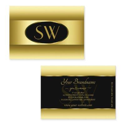 Black and Ochre Gold Gradient Monogram Oval Frame