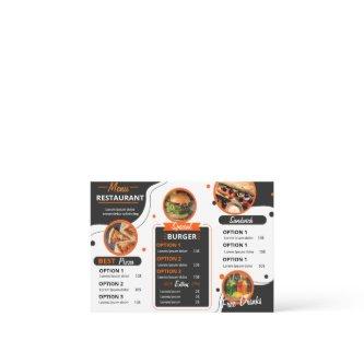 Black And Orange Elegant Restaurant Menu Template