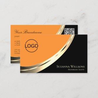 Black and Orange Gold Decor with Logo & QR-Code
