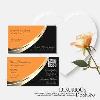 Black and Orange Gold Decor with QR-Code Modern