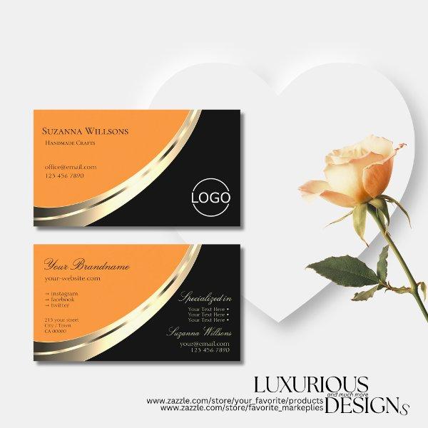 Black and Orange Noble Gold Decor with Logo Modern