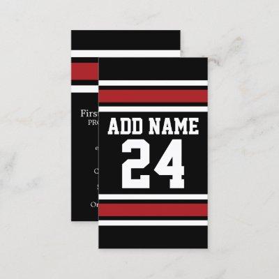 Black and Red Sports Jersey Custom Name Number