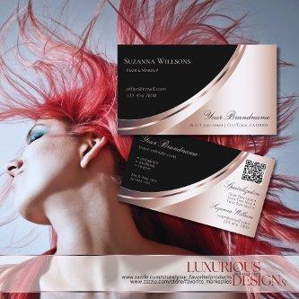 Black and Rose Gold Decor with QR-Code Luxurious