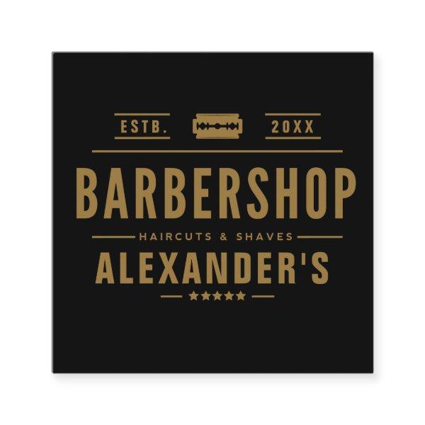 Black and Tan Modern  Barbershop Square Square