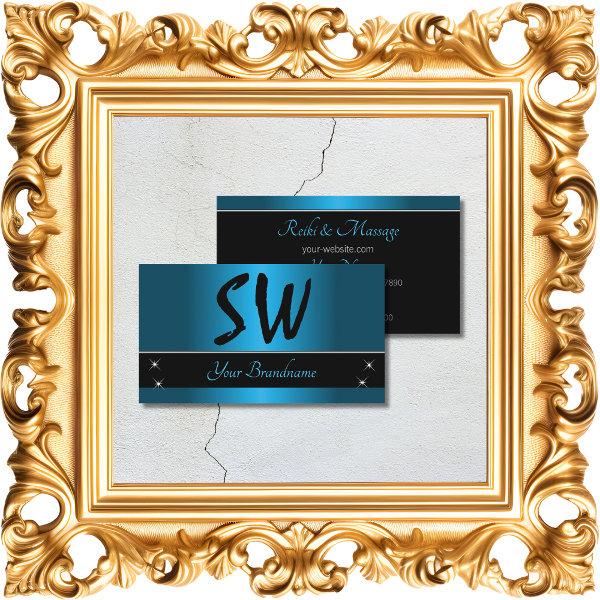Black and Teal Gradient with Monogram Professional