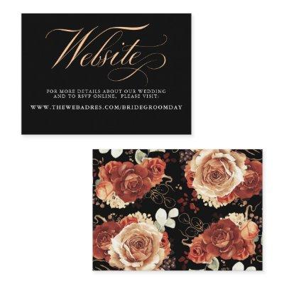 Black and Terracotta Floral Wedding Website