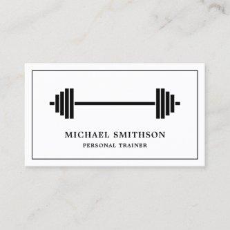 Black and White Barbell Fitness Personal Trainer