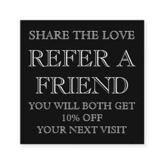 Black and White Beauty Salon Referral Card