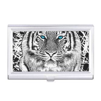 Black And White Blue Eyes Tiger design  Holder