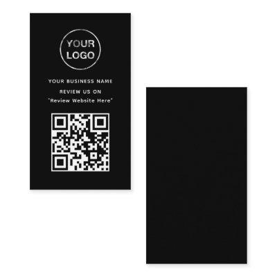 Black and White Business Review Card