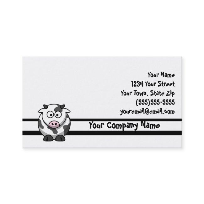 Black and White Cartoon Cow