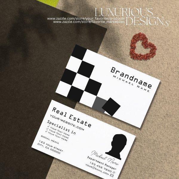 Black and White Chessboard Modern with Photo Cool