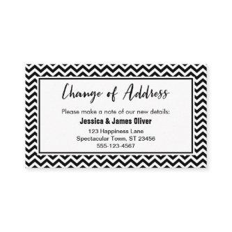 Black and White Chevron "Change of Address" Card