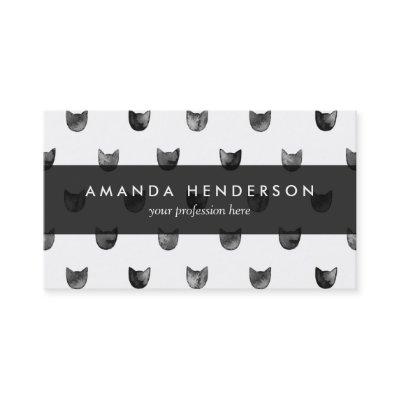 Black and White Chic Cute Cat Pattern