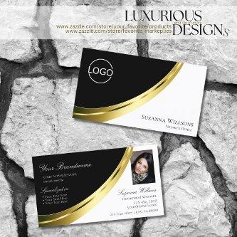 Black and White Chic Gold Decor with Logo & Photo