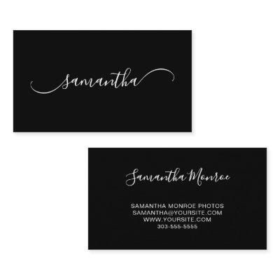 Black and White Classy Curved Swash Signature Name