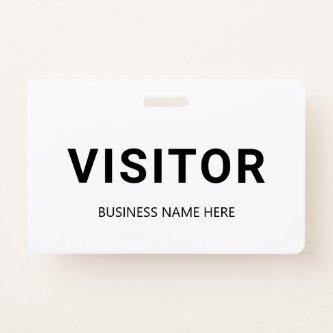 Black and White Corporate Business Visitor Badge