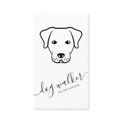 Black And White Dog Line Art Modern Dog Walker