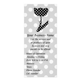 Black and White Flower Polka Dots Rack Card