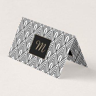 Black and White Geometric Abstract Pattern