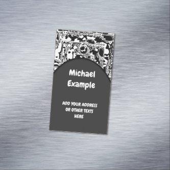 Black And White Geometric Art 25  Magnet